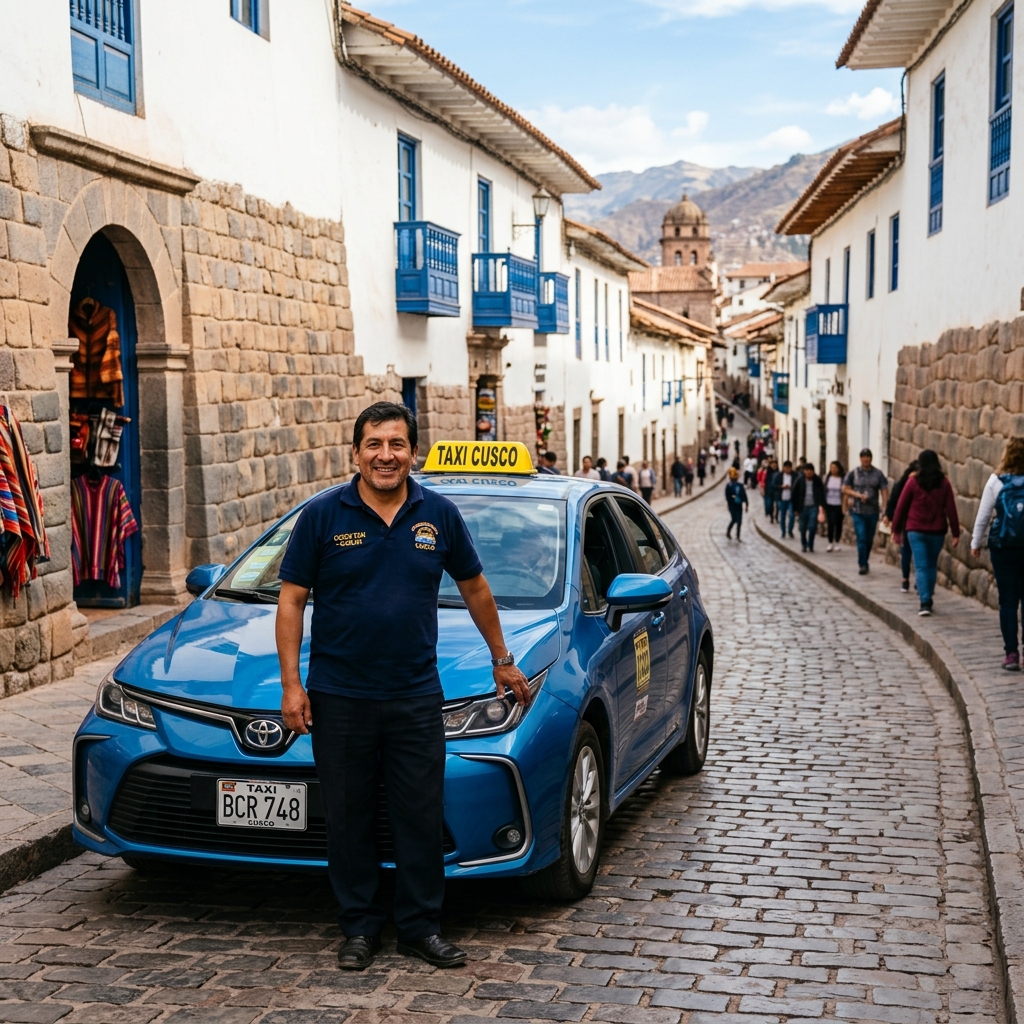 Conductor profesional de taxi en Cusco